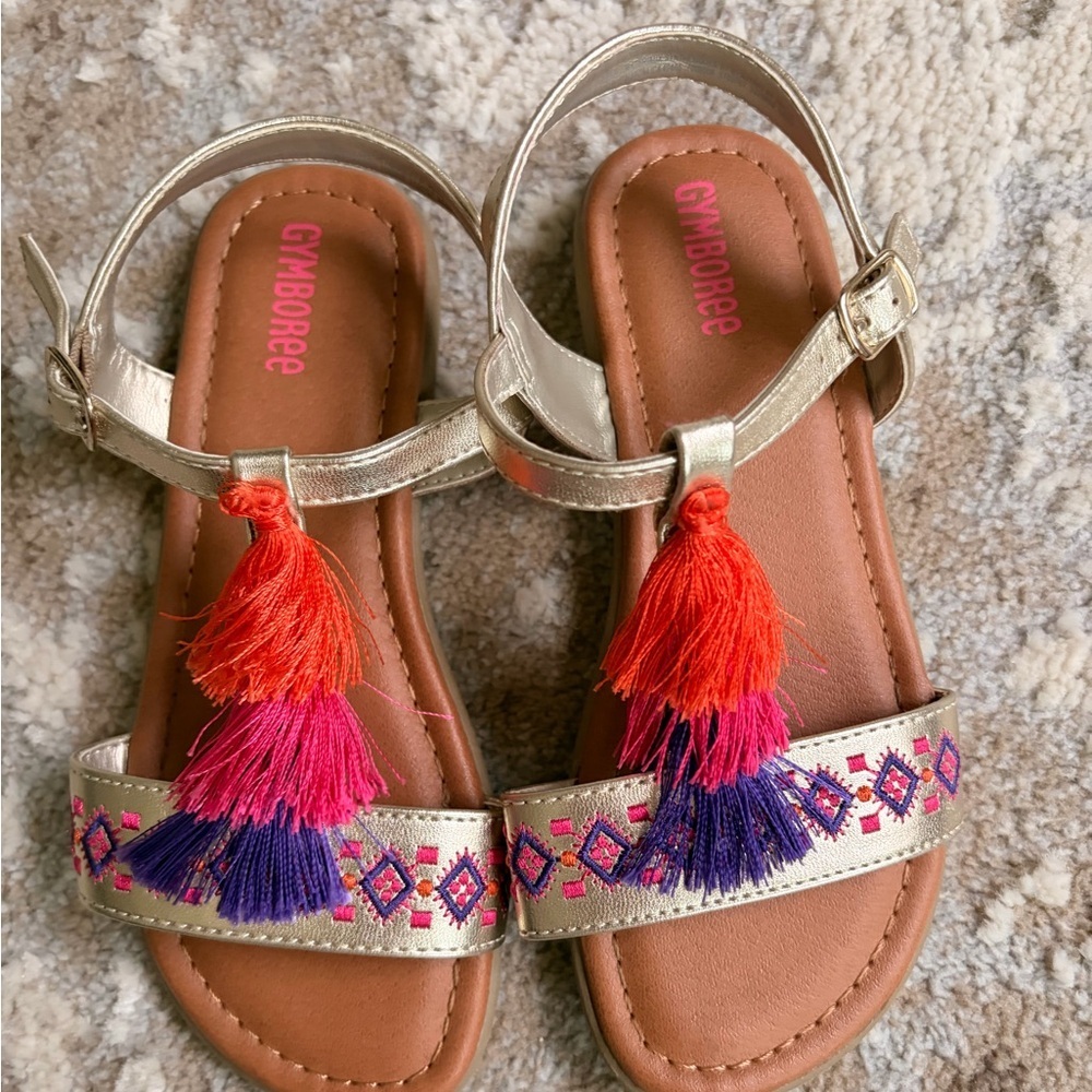 Gymboree Gold Sandals with Bright Tassels
